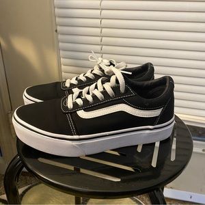 Vans Old Skool Platform Skate Shoe Missy Size 5.0 Womens Size 6.5 EUC